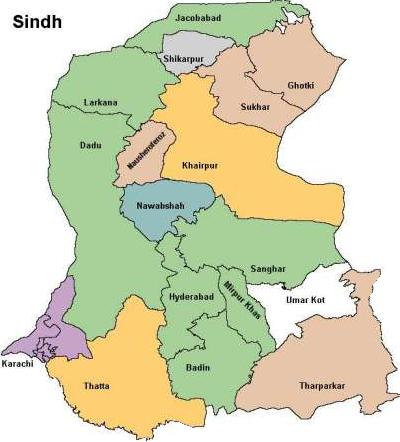 Map of Sindh - India Pakistan